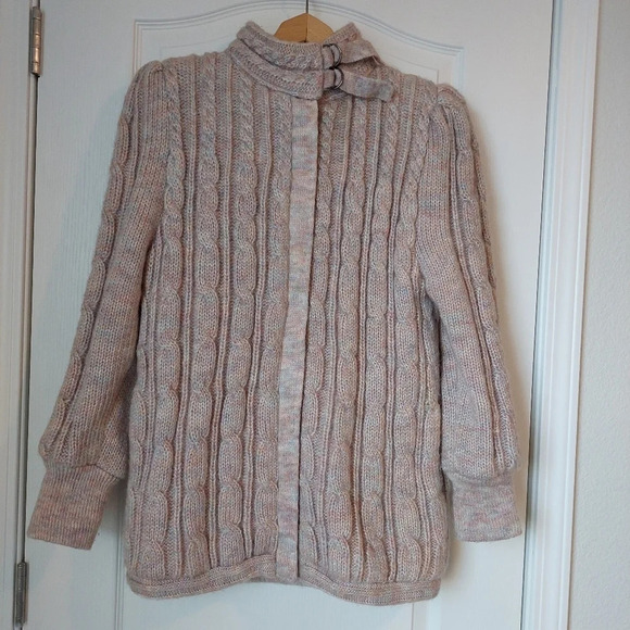 UZZI Cable Knit Heavy Zip Up Jacket Size Large - Picture 1 of 8